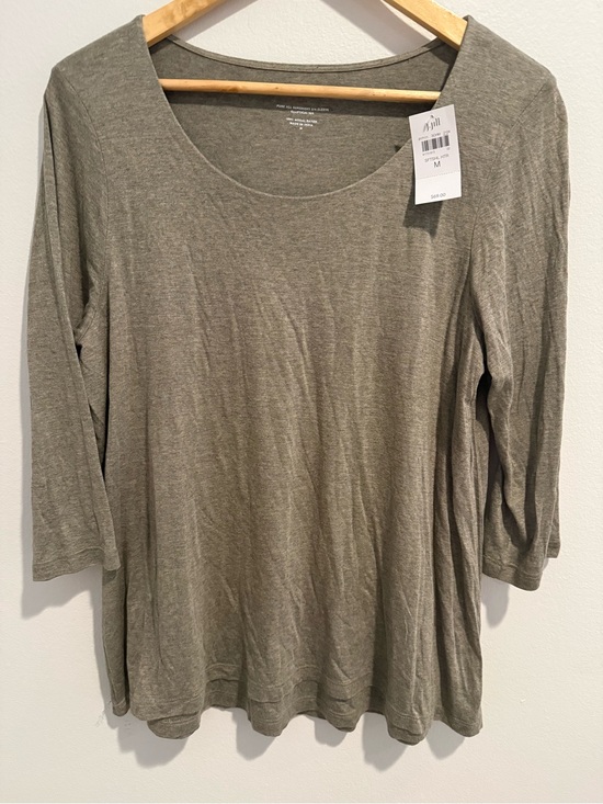 J. Jill Tops - J.Jill Pure Jill Supersoft Elliptical Tee Gray Modal 3/4 Sleeve NWT M Travel